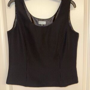 Tahari -Arthur S. Levine Black Pinstripe structured Tank Top, office, date night